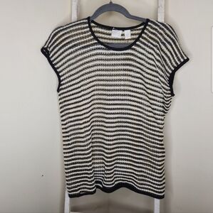 Chico's Collection NWT women size 1 medium metallic pullover sleeveless sweater